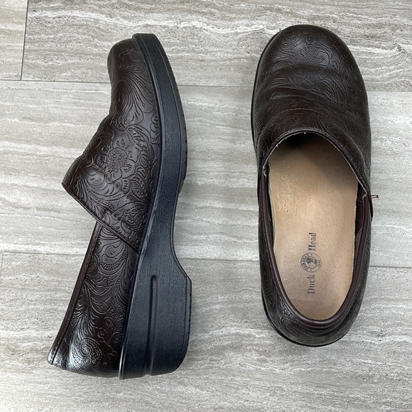 Duck Head Becky Floral Leather Tooled Comfort Clogs Womans Size 8 - Picture 7 of 11